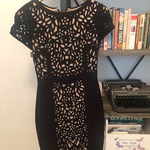 Anthropologie Maeve Black Floral Basalt Laser Cut Eyelet Cut